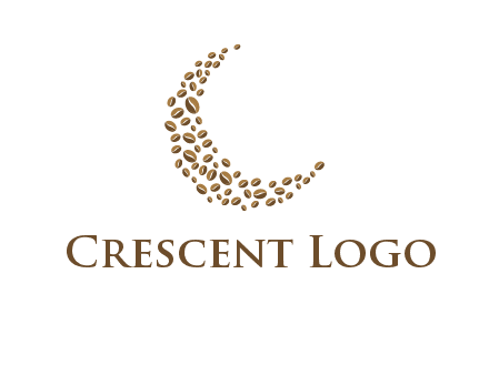 coffee beans forming crescent moon logo