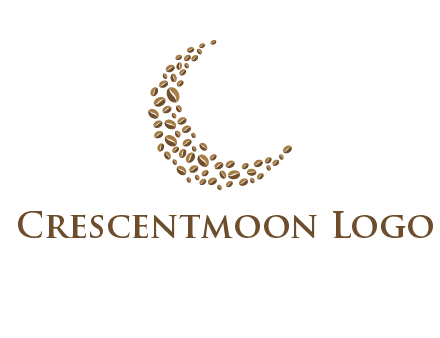 coffee beans forming crescent moon logo