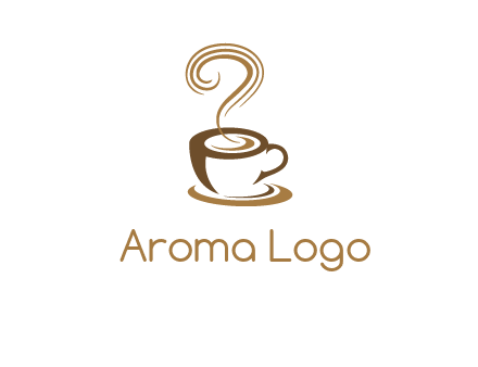 round steam on coffee cup logo