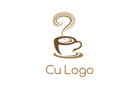 round steam on coffee cup logo