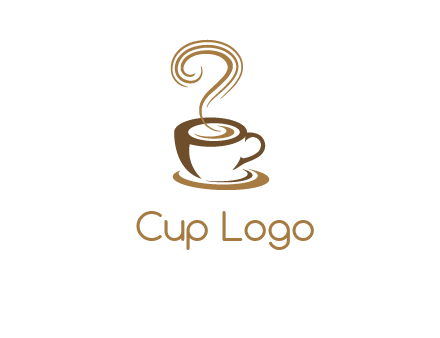 round steam on coffee cup logo