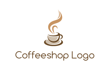 abstract steam on coffee cup logo