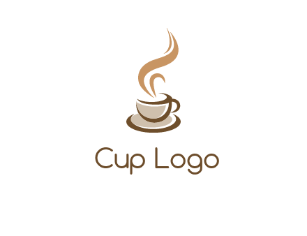 abstract steam on coffee cup logo