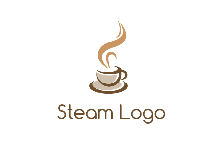 abstract steam on coffee cup logo