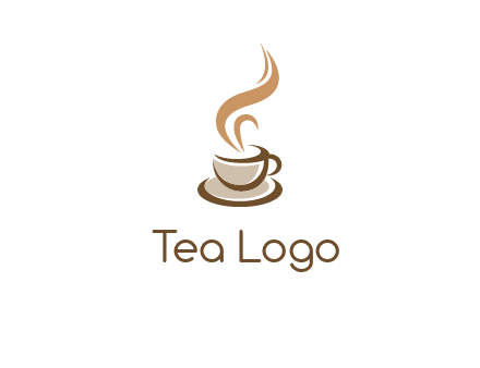 abstract steam on coffee cup logo