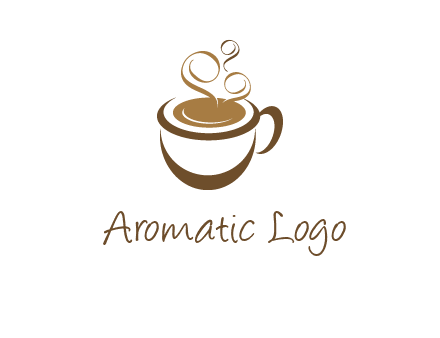 abstract coffee and steam logo