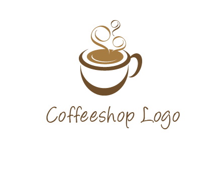 abstract coffee and steam logo