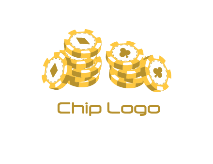 card suits on chips logo