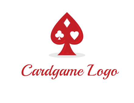 playing card symbols in spade logo