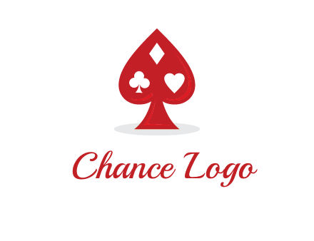 playing card symbols in spade logo