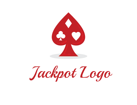 playing card symbols in spade logo