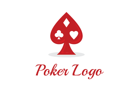 playing card symbols in spade logo