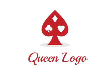 playing card symbols in spade logo