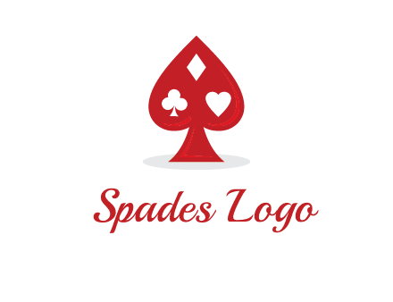 playing card symbols in spade logo