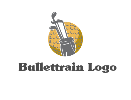 golf ball and stick sports logo