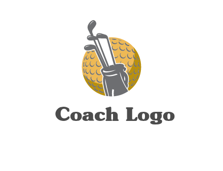 golf ball and stick sports logo