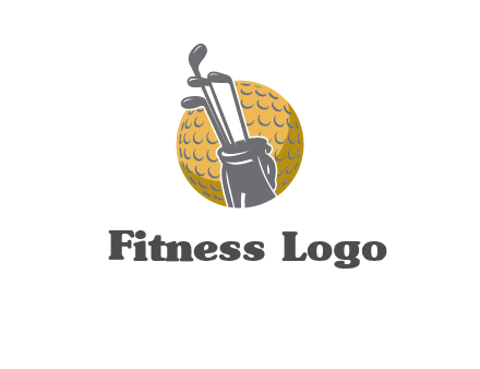 golf ball and stick sports logo