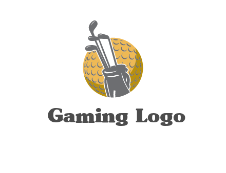 golf ball and stick sports logo