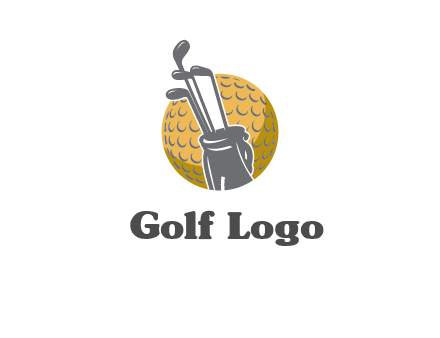 golf ball and stick sports logo