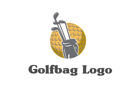 golf ball and stick sports logo