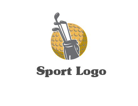 golf ball and stick sports logo