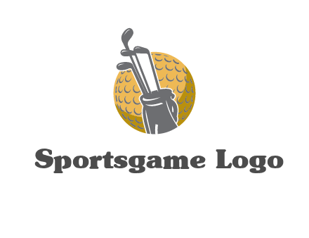 golf ball and stick sports logo