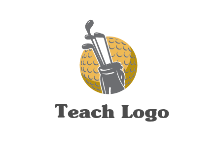 golf ball and stick sports logo