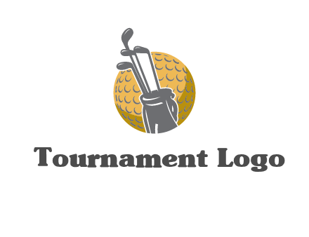 golf ball and stick sports logo