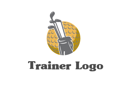 golf ball and stick sports logo