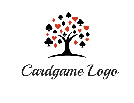 gambling card sign on tree logo