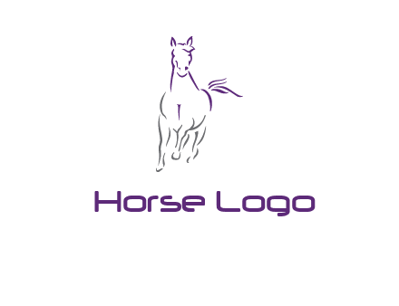 line art running horse logo