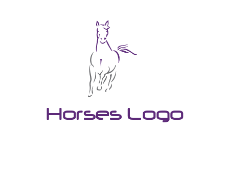 line art running horse logo