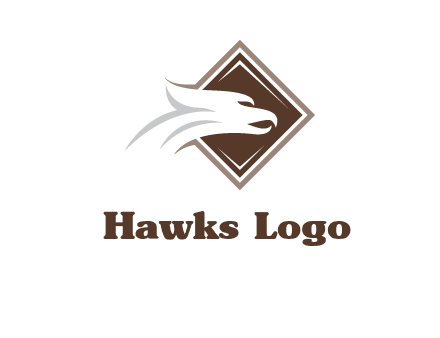 eagle face in rhombus logo