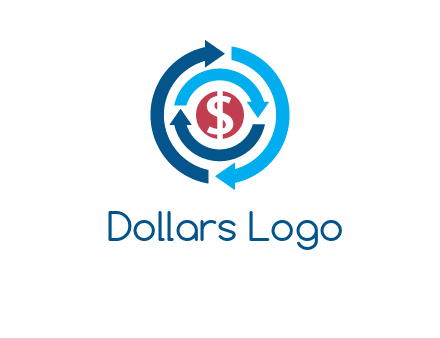 rotating arrow and dollar logo