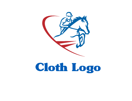 horse rider sports logo