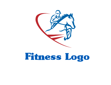 horse rider sports logo