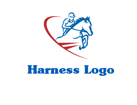 horse rider sports logo