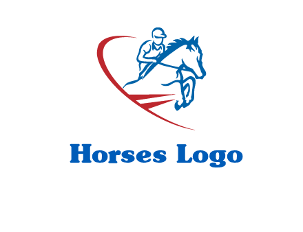 horse rider sports logo