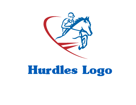 horse rider sports logo