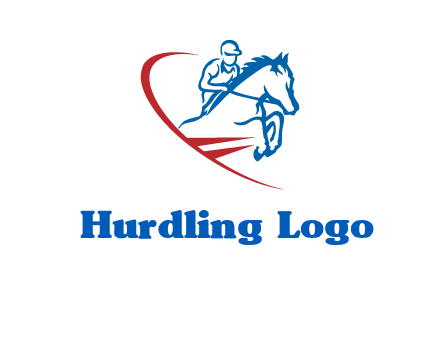 horse rider sports logo