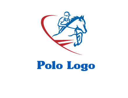 horse rider sports logo