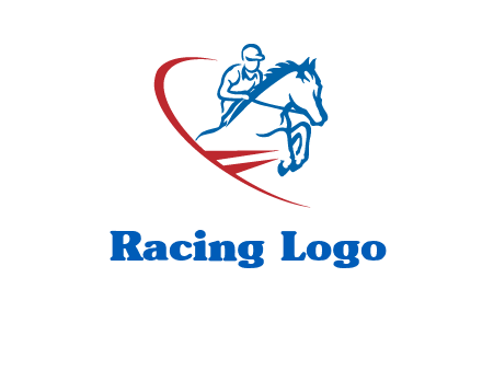 horse rider sports logo