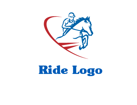 horse rider sports logo