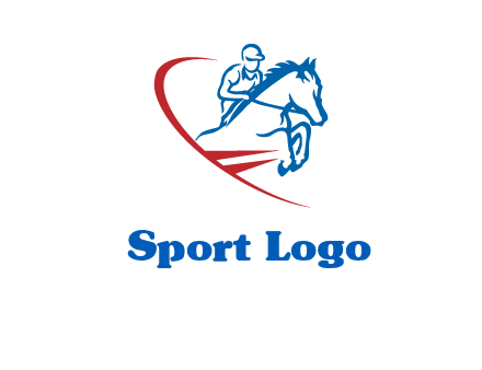 horse rider sports logo