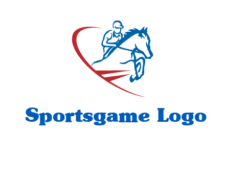 horse rider sports logo