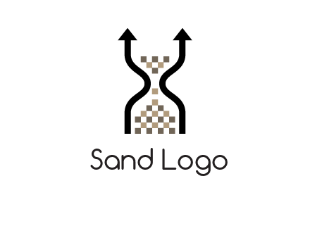 arrows and sand timer logo