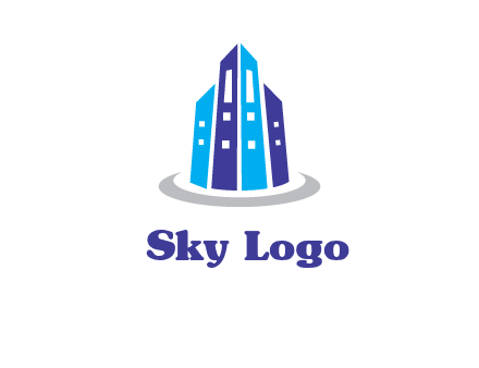 abstract skyscraper swoosh logo