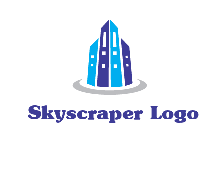 abstract skyscraper swoosh logo