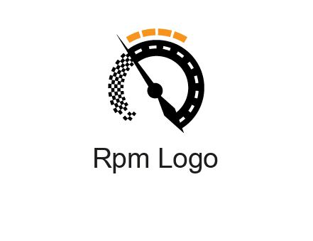 speedometer with race flag and compass pin