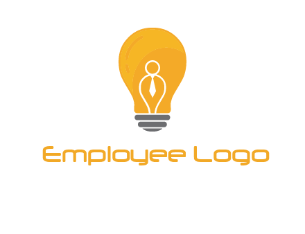 abstract person in bulb logo